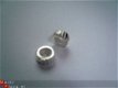 zilveren geribbelde stoppers met siliconenkern (p.stuk) - 1 - Thumbnail