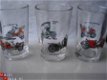 kleine glaasjes met oldtimers 9 cm hoog 3 stuks retro - 1 - Thumbnail