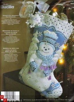 Bucilla Heel leuk pakket Kerstsok Vilt Snowflake Snowman - 1