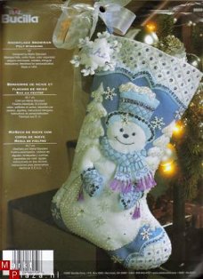 Bucilla Heel leuk pakket Kerstsok Vilt Snowflake Snowman