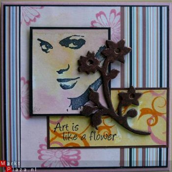 VINTAGE kaart 08: Art is like a flower - 1