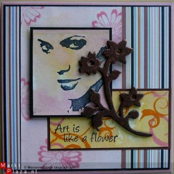 VINTAGE kaart 08: Art is like a flower - 1