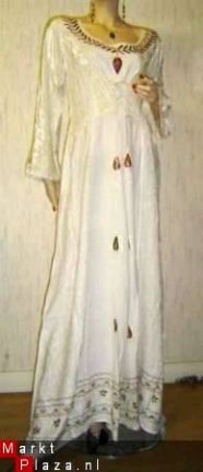 Hippie Goa middeleeuwse witte jurk Gothic