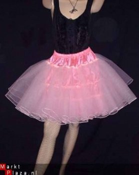 Vintage retro 3laagse roze petticoat uit tule 10031 - 1