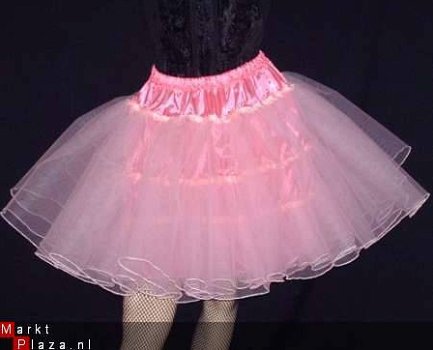 Vintage retro 3laagse roze petticoat uit tule 10031 - 1