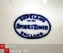 Copeland,Spode,tower,blue. botervloot met deksel. - 1