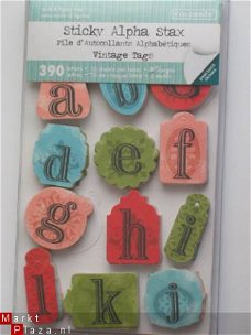 colorbok sticky alpha tags (390 stuks) vintage