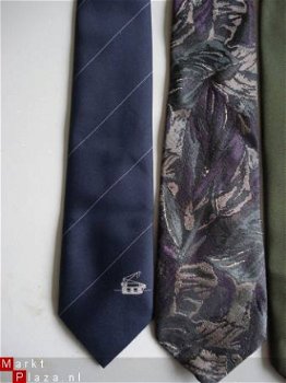 3 stropdassen met logo ooievaartje, pandabeertje, Heerema G - 1