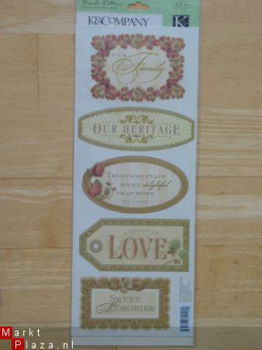 K&Company embossed stickers amelia journal tags - 1