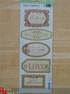 K&Company embossed stickers amelia journal tags