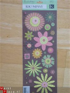 K&Company embossed stickers neopolitan floral