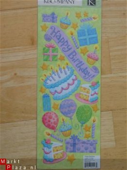 K&Company embossed stickers happy birthday - 1