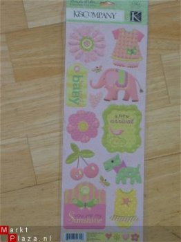 K&Company embossed stickers small wonders girl - 1