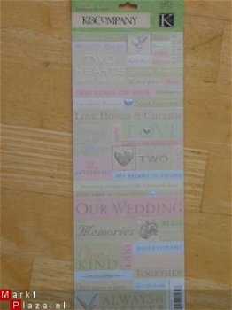 K&Company embossed stickers wedding sentiments - 1