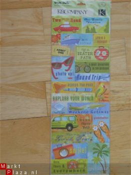 K&Company embossed stickers happy trails vacation&words - 1