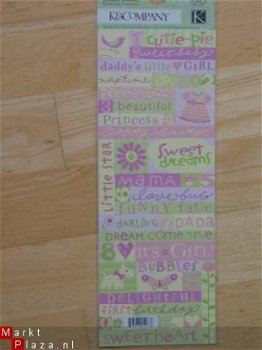 K&Company embossed stickers small wonders girl words - 1
