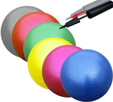 Gymnastiekbal 45,55,65,75 en 85cm met pompje,Zitbal, yogamat - 1