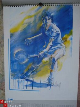 Kalender met twaalf sport aquarellen van Ortho Owen 1997 - 1