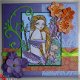 Blancokaart nr. 34: Sweet Pea paars,groen,oranje - 1 - Thumbnail