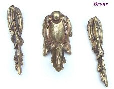 === 3 Bronze  ornamenten = oud === 6899