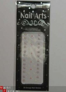 Ster 3D Nagel stickers met Glitters MC1 White nail art