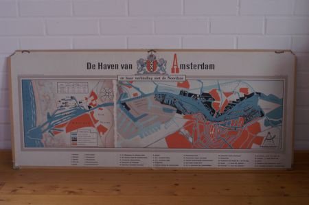 Schoolplaat van de haven van Amsterdam. - 1
