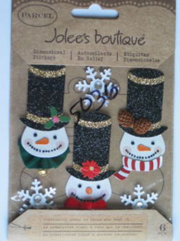 jolee's boutique parcel glittered snowmen - 1