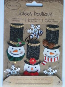 jolee's boutique parcel glittered snowmen