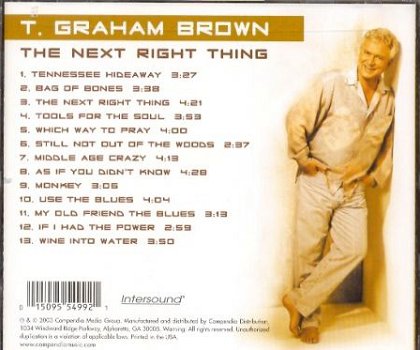 cd - T. Graham BROWN - The next right thing - (new) - 1