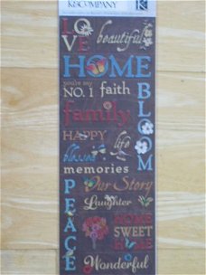 K&Company embossed stickers TC blossomwood words