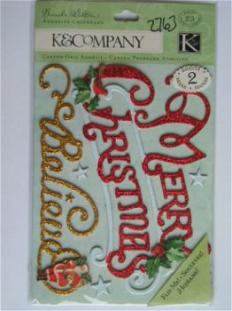 K&Company BW evergreen chipboard words - 1