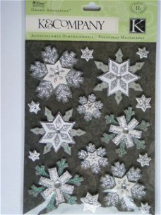 K&Company grand adhesion winter whimsy snowflakes