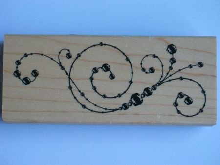 OPRUIMING: rubber stamp with blok dot swirl - 1