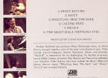 cd - Freddie HUBBARD - Sweet return - 1