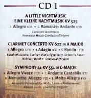 2cd's - MOZART - Little night music, Clarinet concerto, Sym - 1