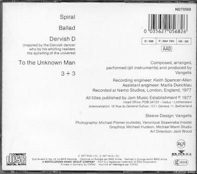 cd - Vangelis - Spiral - 1