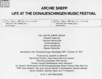 Archie SHEPP - Life at the Donaueschingen Music Festival - 1