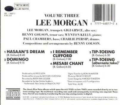 cd - Lee MORGAN / Benny Golson - Vol. 3 - (new) - 1
