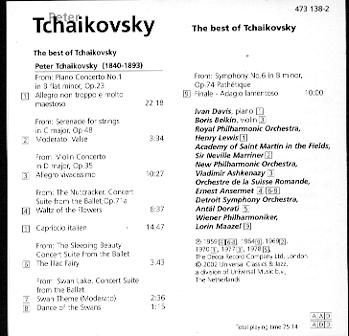 cd - Peter Tchaikovsky - The best of...new) - 1