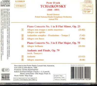 cd - Tchaikovsky - Piano Concertos 1&3-Andante & Finale-op79 - 1