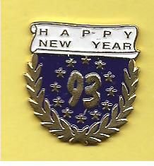 happy new year 93 pin (BL3-131) - 1
