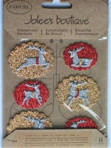 jolee's boutique parcel glass glitter reindeers