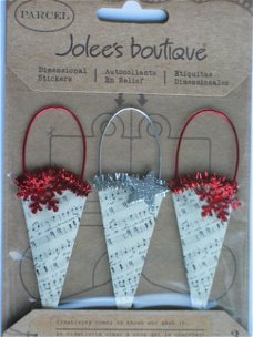 OPRUIMING:  jolee's boutique parcel caroled cone ornaments