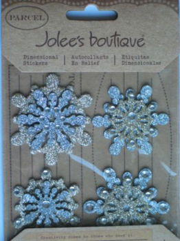 jolee's boutique parcel glas glitter snowflakes - 1