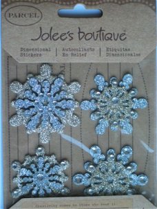 jolee's boutique parcel glas glitter snowflakes