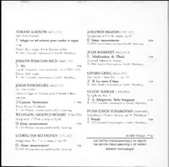 cd - Herbert von KARAJAN - Les plus grands ADAGIOS - 1