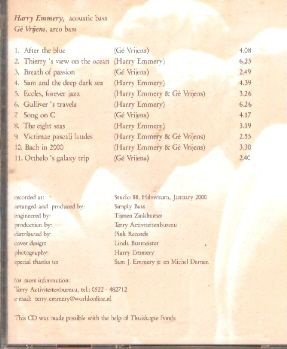 cd - Harry Emmery en Gé Vrijens - Bass to Bass - 1