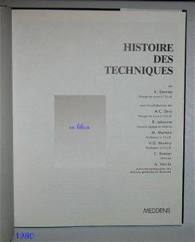 [1980] Histoire des Techniques, A. Destree, Meddens. - 2