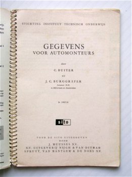 [1960] Gegevens voor automonteurs, Nijgh e.a. - 2