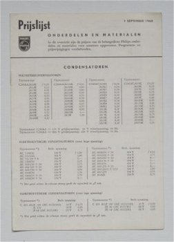 [1960] Onderdelen en materialen prijslijst, Philips - 1